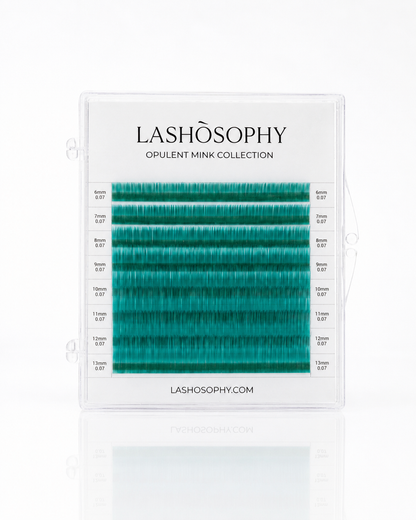 Teal Blue False Eyelashes | Mini Mixed Length Tray