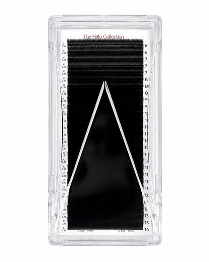 The Hālo Collection 28 Lines Black False Eyelashes| 0.05 Single-Length Tray