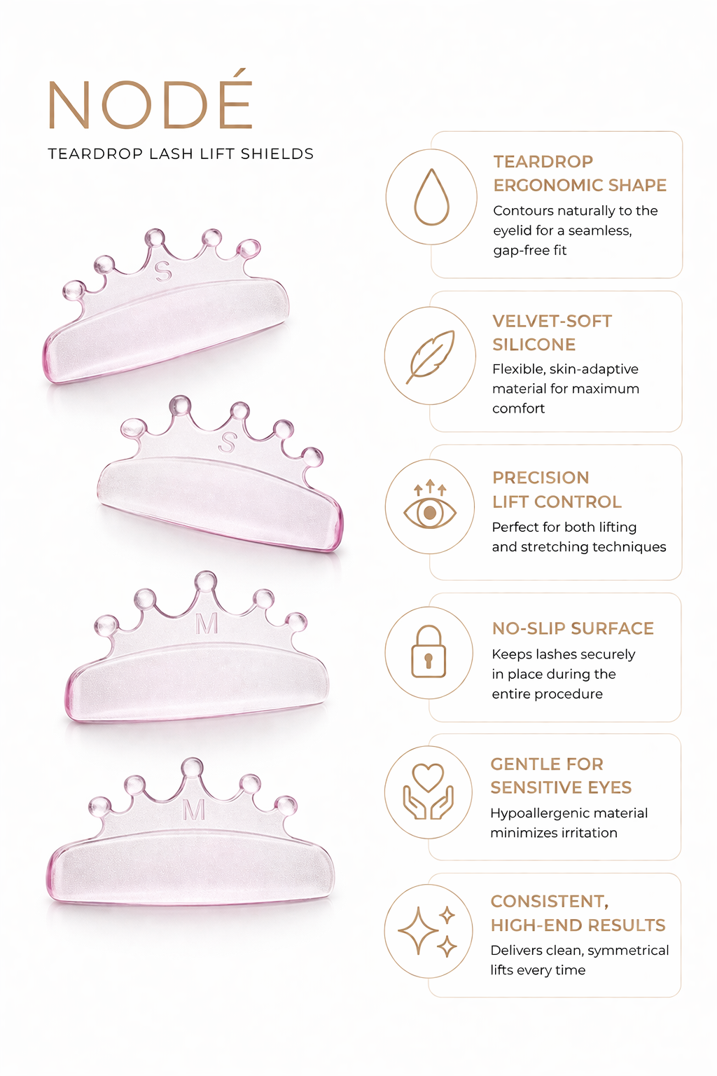 NODÉ Lash Lift Shields | M Curl Teardrop by LASHÒSOPHY