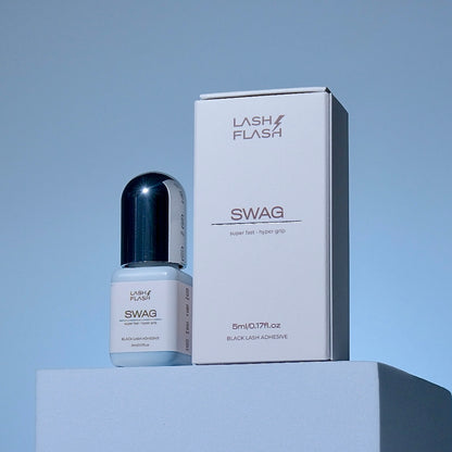 SWAG Black Lash Adhesive – fast 0.5–0.8s drying professional lash glue with 9-week retention by LASHÒSOPHY