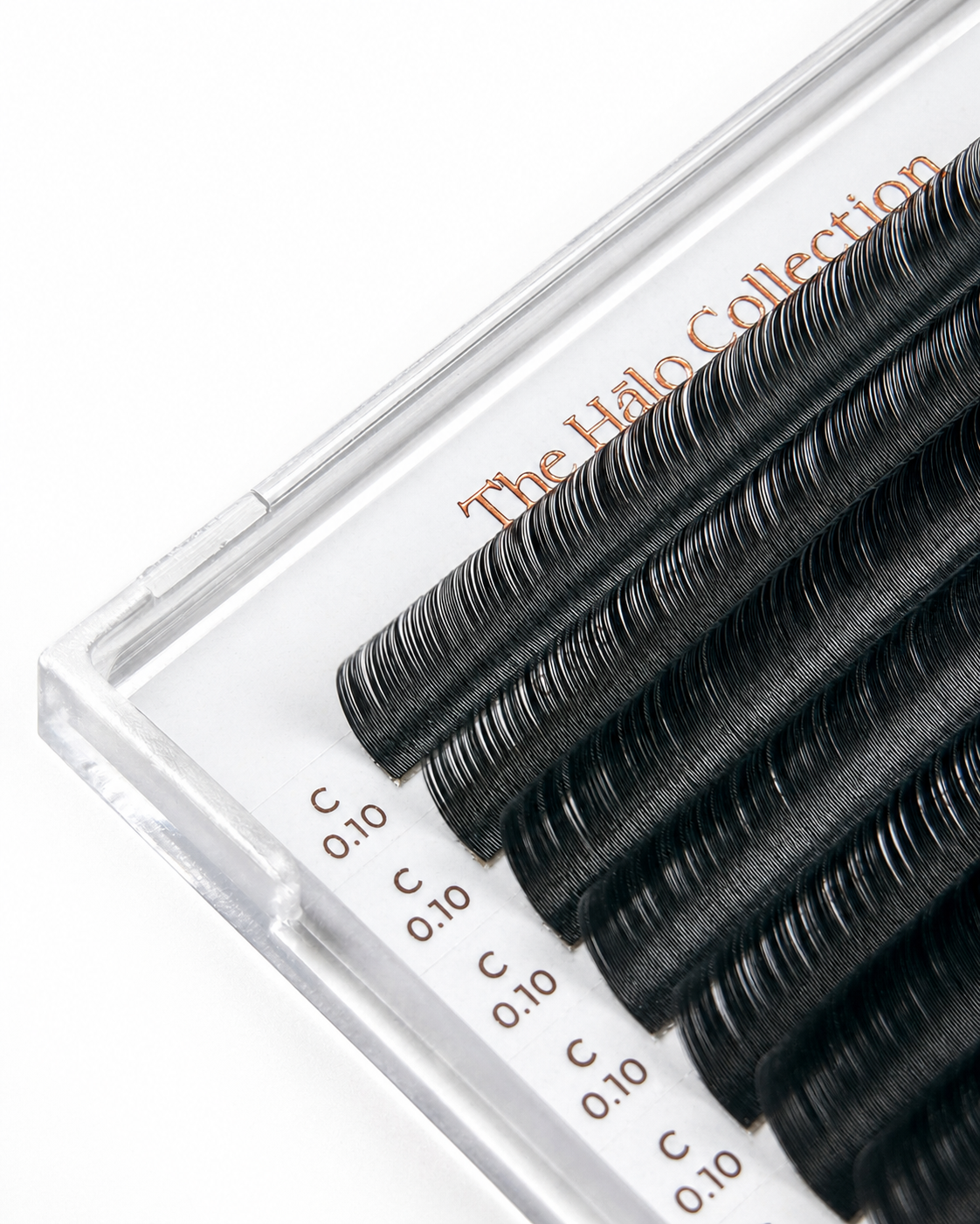 The Hālo Collection 28 Lines Black False Eyelashes| 0.05 Single-Length Tray