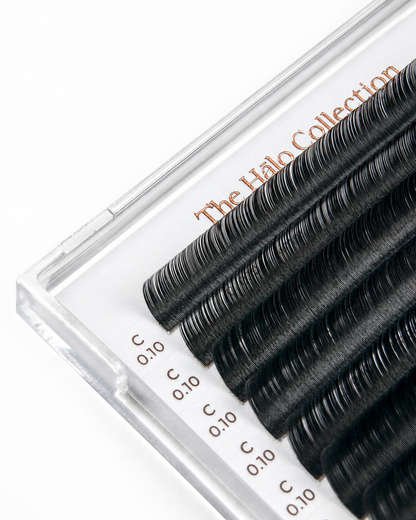 The Hālo Collection 28 Lines Black False Eyelashes| 0.05 Single-Length Tray