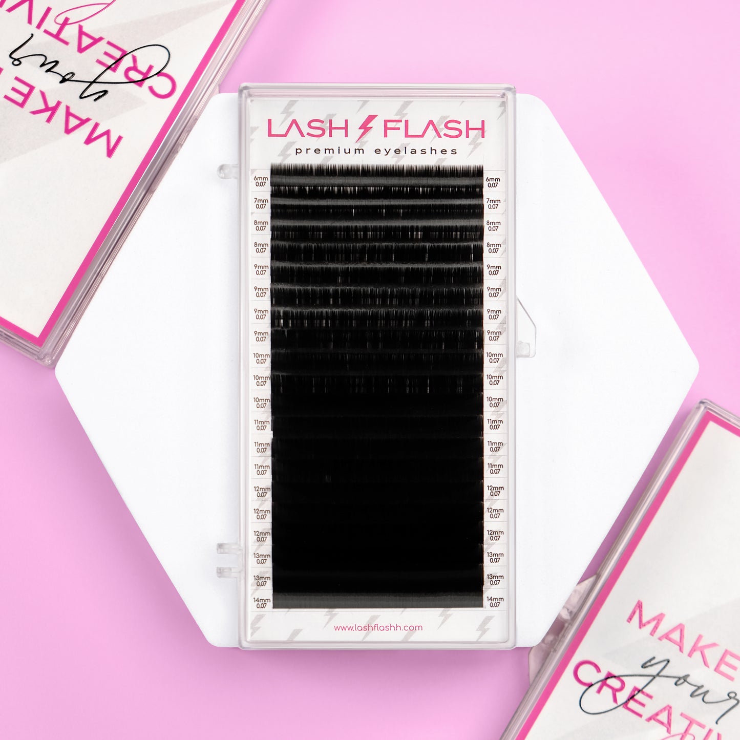 Black Collection False Eyelashes | 0.07 Single-Length Tray
