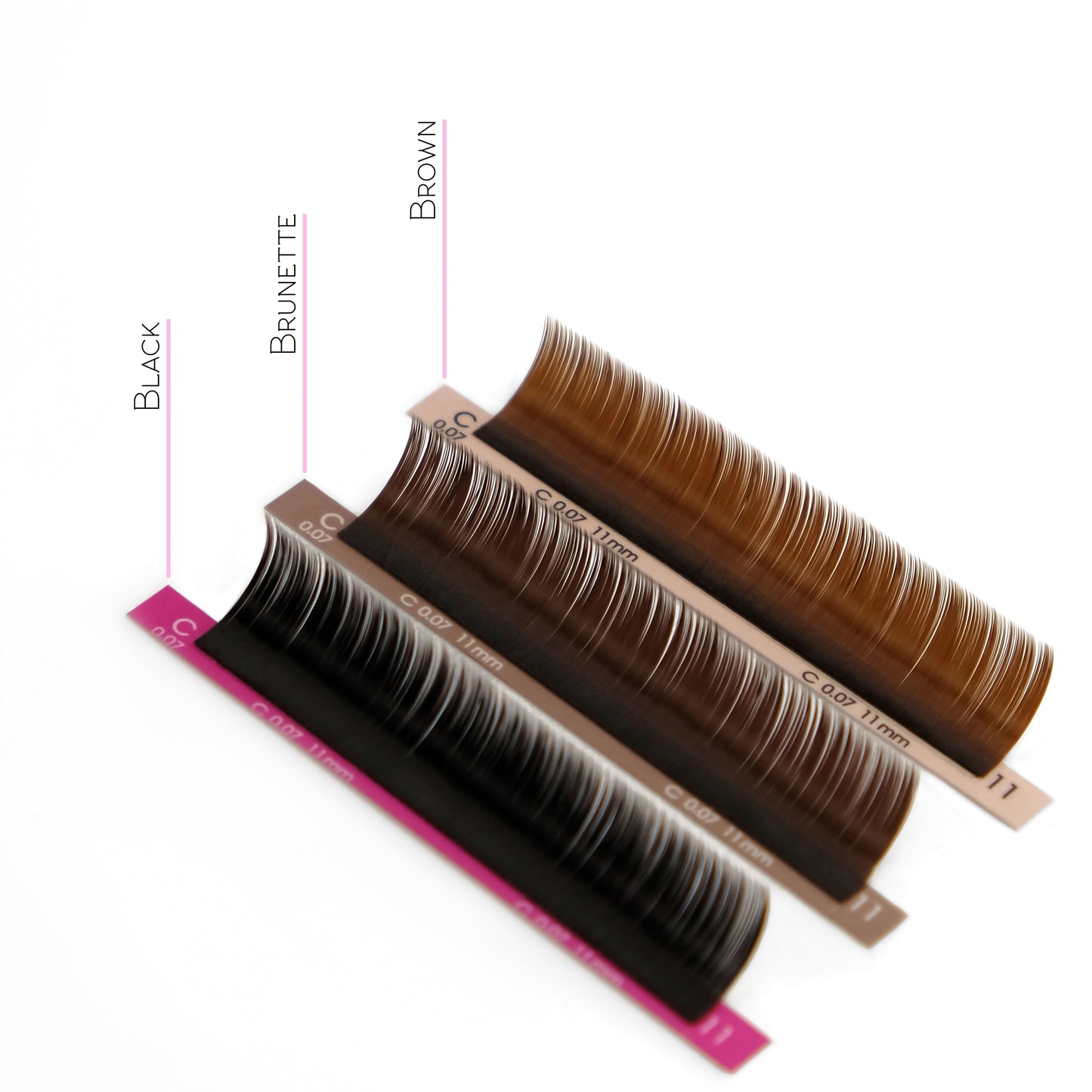 More 28 Lines Brunette False Eyelashes | 0.10 Single-Length Tray