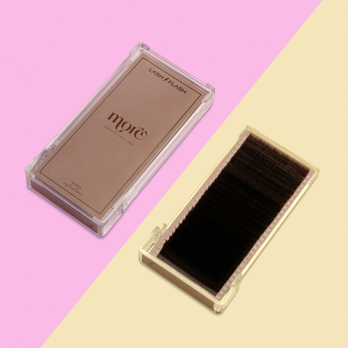 More 28 Lines Brunette False Eyelashes | 0.10 Single-Length Tray