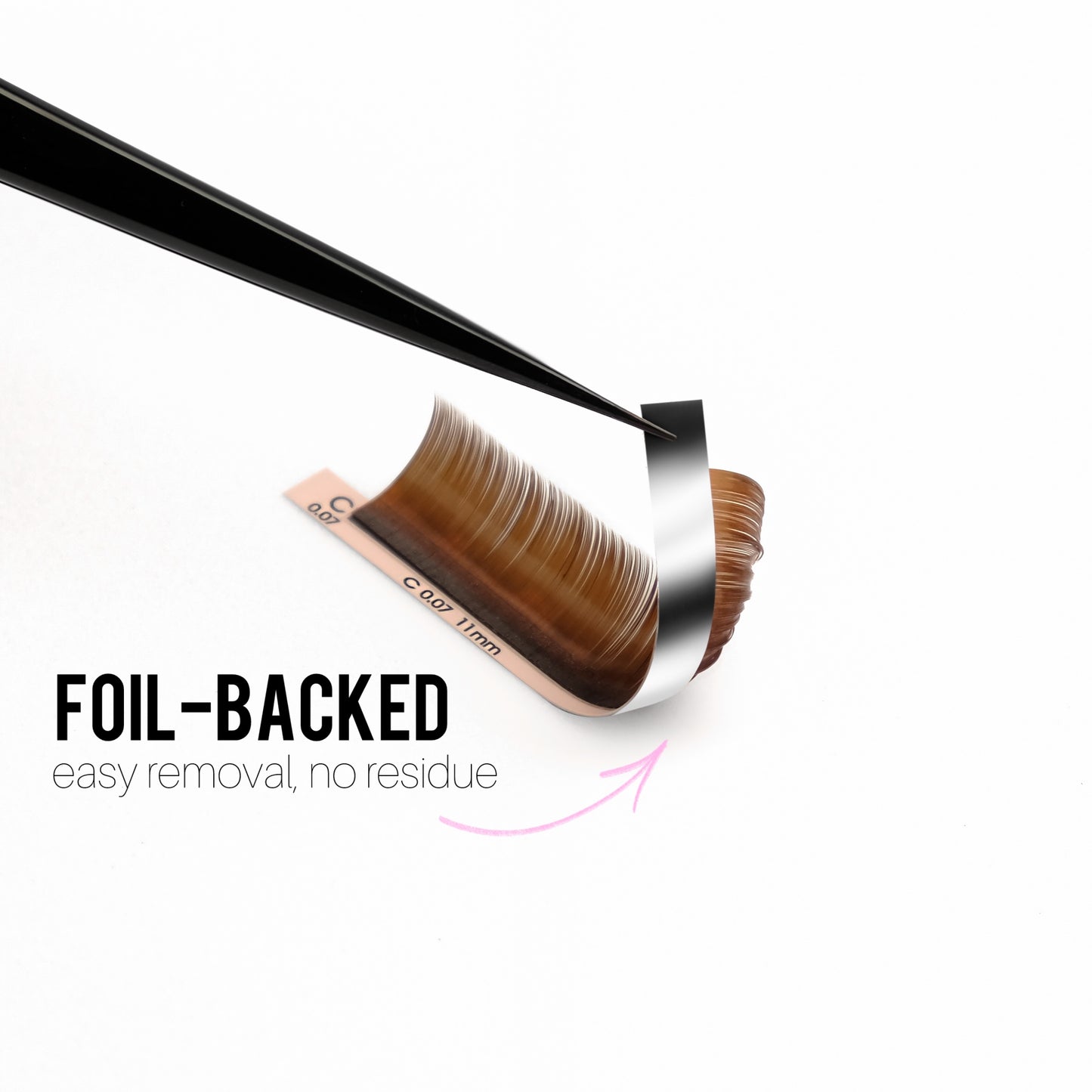 More 28 Lines Brown False Eyelashes | 0.10 Single-Length Tray